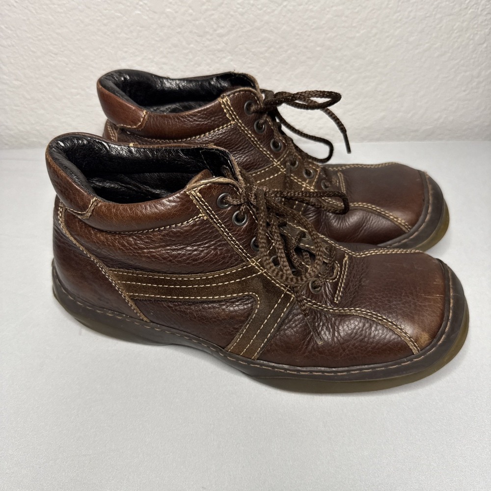 Vintage Steve Madden Lambert Mens 8.5 Brown Leather Ankle Boot Grunge Gorpcore